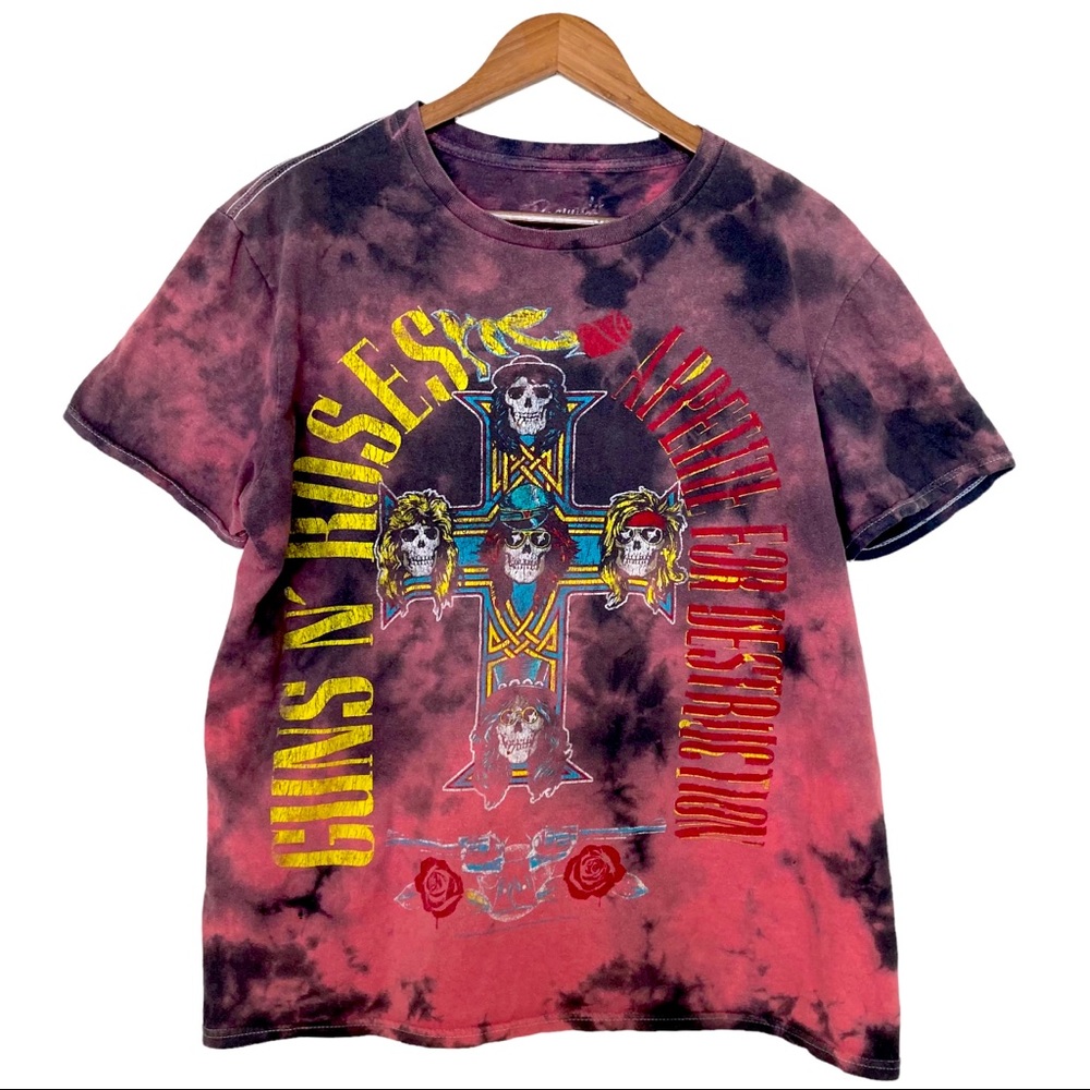 Guns N Roses Reverse Tie Dye Appetite For Destruction Bravado Band Tee Shirt